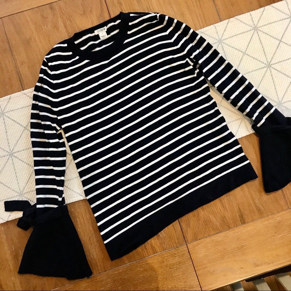 J.Crew Factory Striped Bell Sleeve Sweater